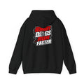 Racing Hoodie — "Hungry Dogs Run Faster" Graphic